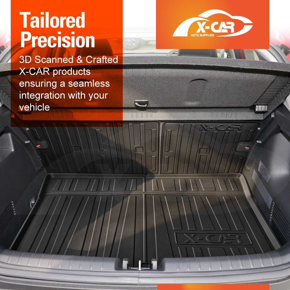 Boot Liner Kick Mats Set for Kia Stonic 2025-Onwards All Weather Heavy Duty Cargo Car Trunk Back Seat Protector