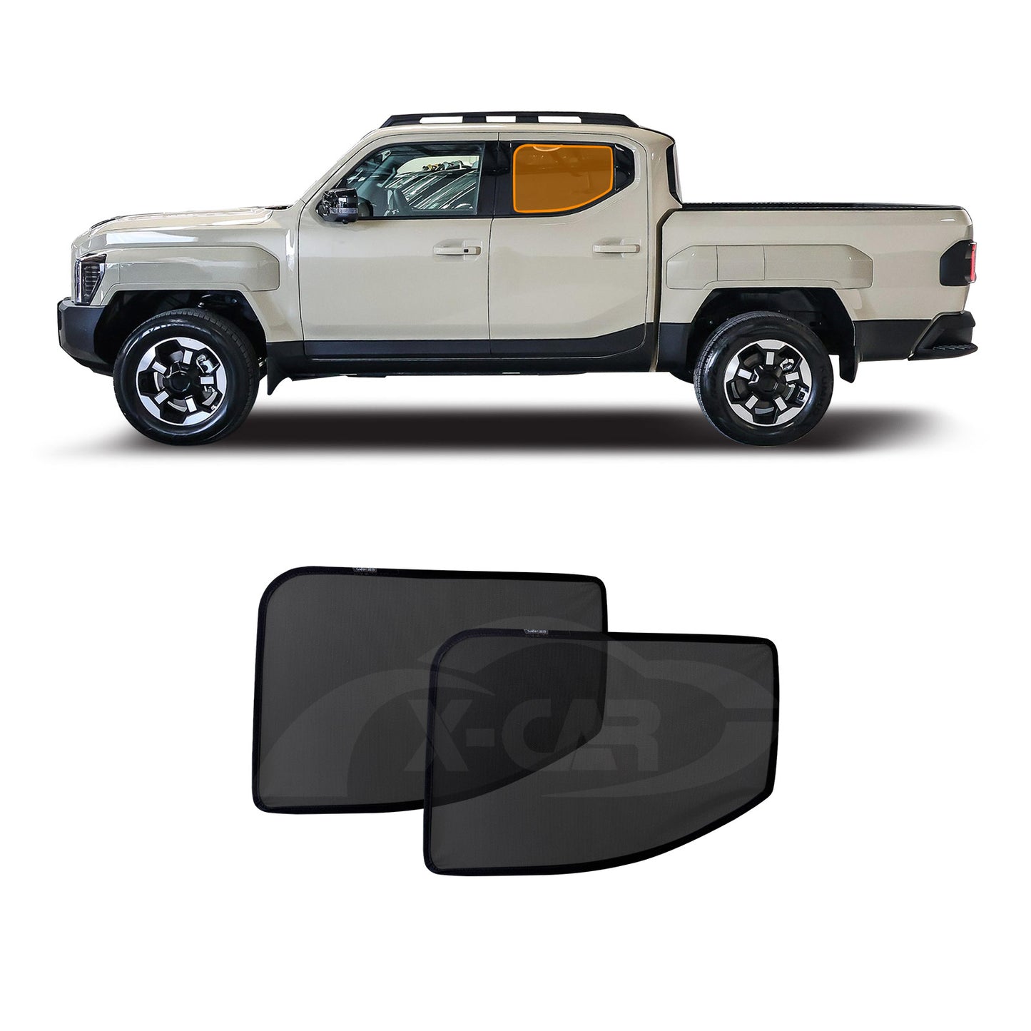 Rear Window Sun Shades for Kia Tasman Dual Cab 2025-Onwards Car UV Protection Custom Car Sunshade Blind Mesh