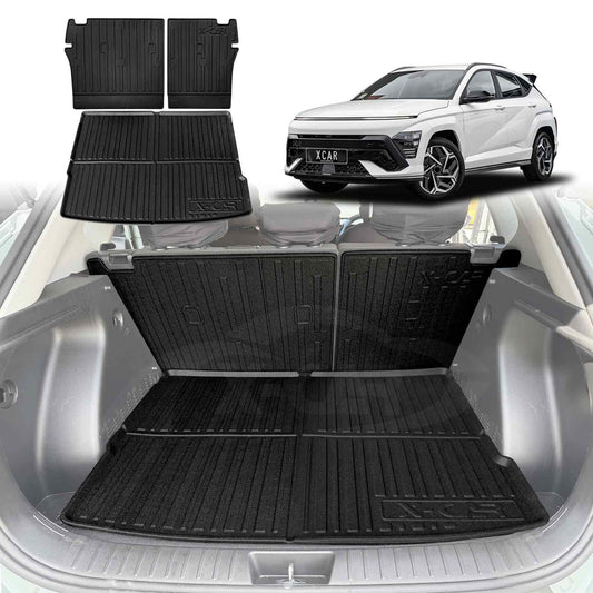 Boot Liner Back Seat Protector for Hyundai Kona 2023-2025 All Weather Heavy Duty Cargo Car Trunk Kick Mats
