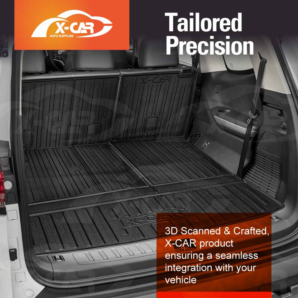 3D Floor Mats Boot Liners for LDV D90 2017-2024 Heavy Duty All-Weather Car Mats & 3 Pcs Version Trunk Cargo Tray