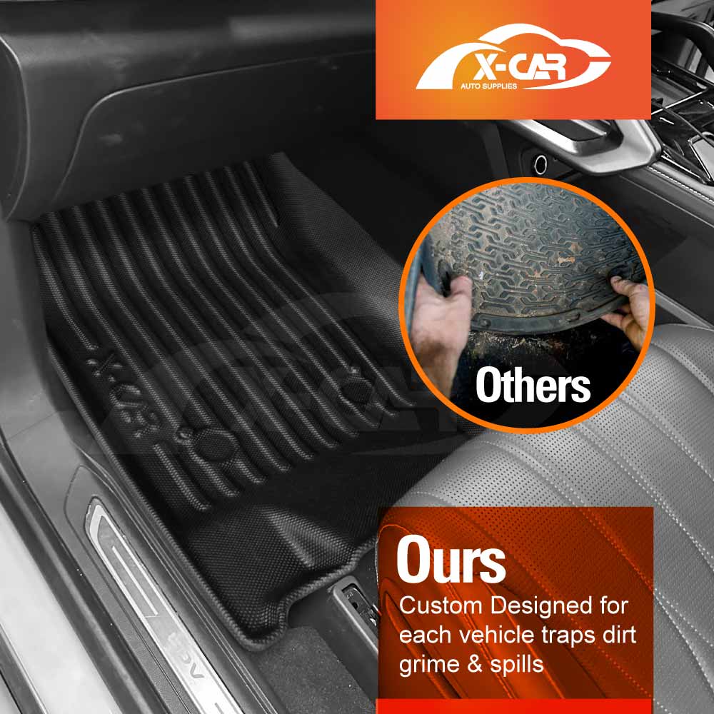 3D Floor Mats Boot Liner Set for LDV D90 2025-Onwards All Weather Heavy Duty Cargo Kick Mats Back Seat Protector Cover