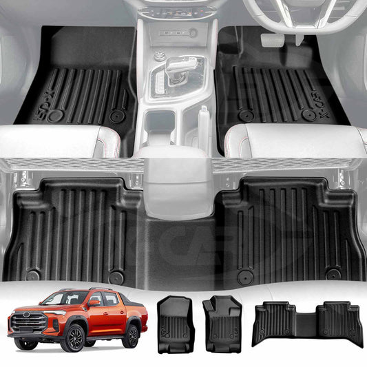 3D Floor Liner Carpet Complete Set for LDV T60 AUTO 2017-2024 Heavy Duty All Weather Rubber Car Mats