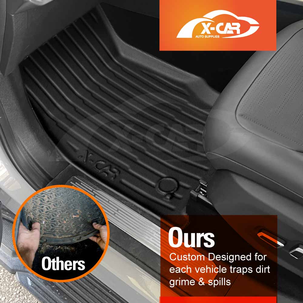 3D Floor Mats for LDV Terron 9 Dual Cab 2025-Onwards Heavy Duty All Weather Car Waterproof Interior Protection Liner Set