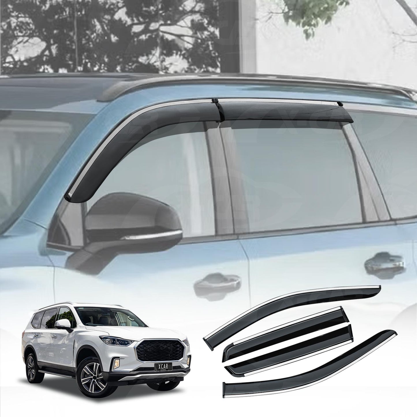 Weathershields for LDV D90 2017-2024 Car Weather Shields Wind Deflectors Window Sun Visor 4 Pcs