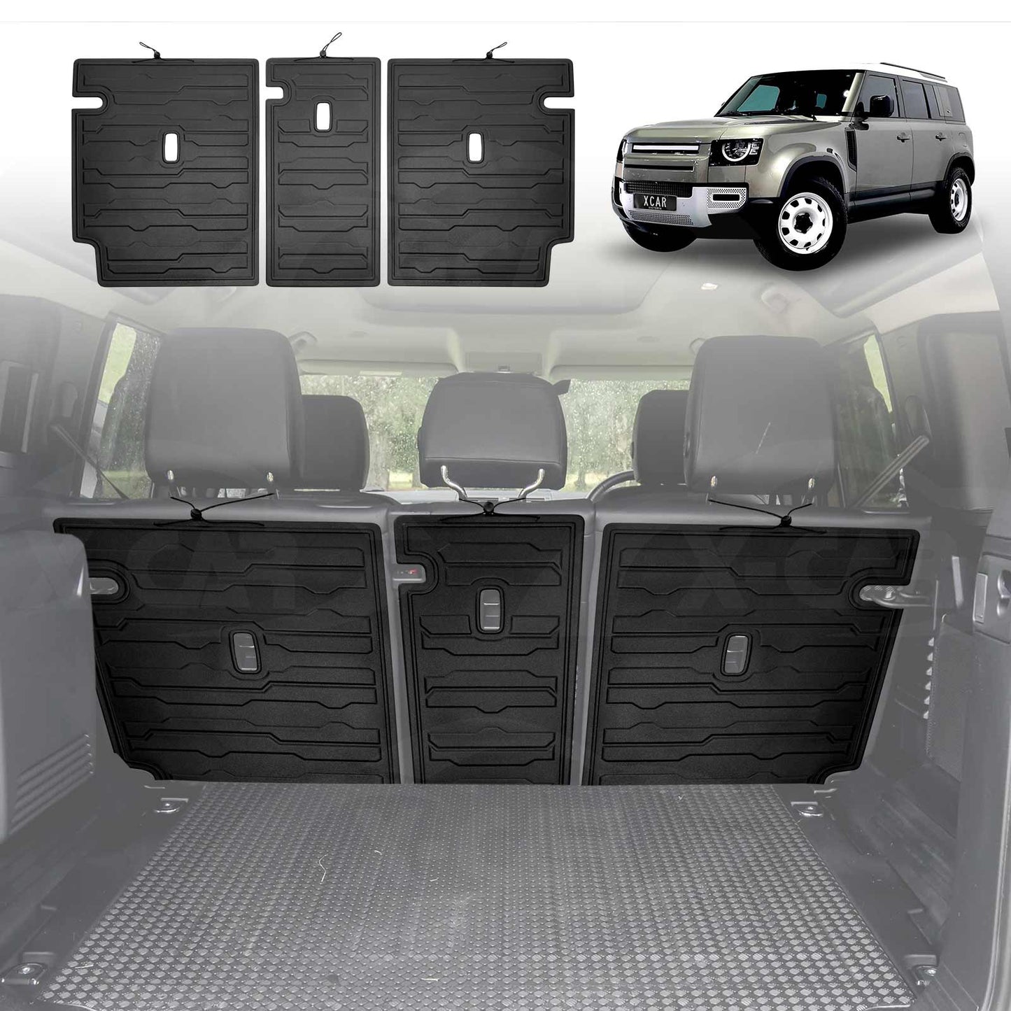 Back Seat Protector for Land Rover Defender L663 110 5 Seater 2020-Onwards All Weather Heavy Duty Car Seat Kick Mats Cover Accessories