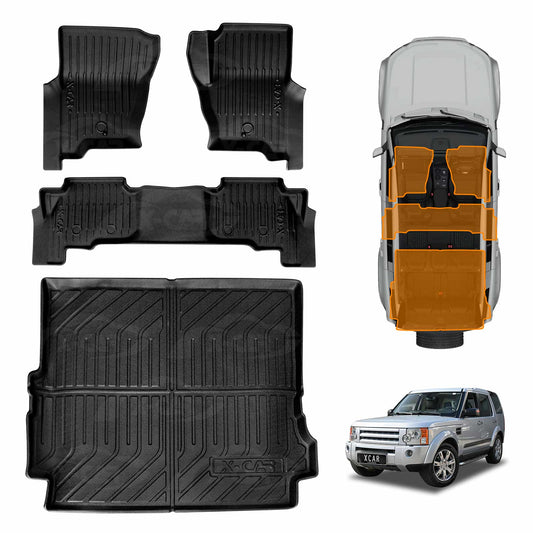 Front Rear Floor Mats Boot Liner for Land Rover Discovery & Discovery 3 4 D3 D4 2005-2016 All Weather Heavy Duty Cargo Car Trunk Luggage Tray