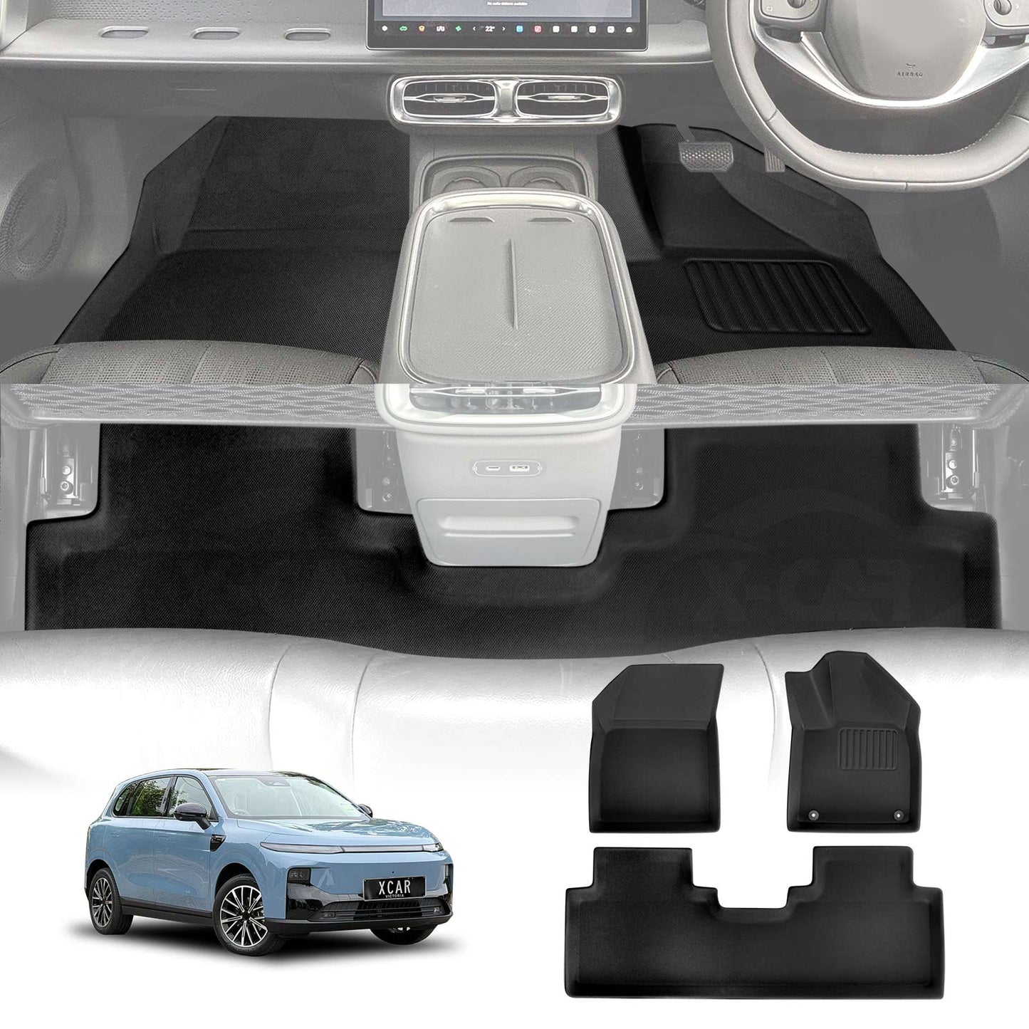 3D Floor Mats for Leapmotor B10 2025-Onwards Heavy Duty All Weather Car Waterproof Interior Protection Liner Set