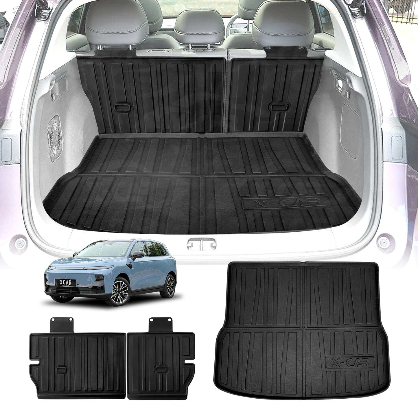 Boot Liner Kick Mats Set for Leapmotor B10 2025-Onwards All Weather Heavy Duty Cargo Car Trunk Back Seat Protector