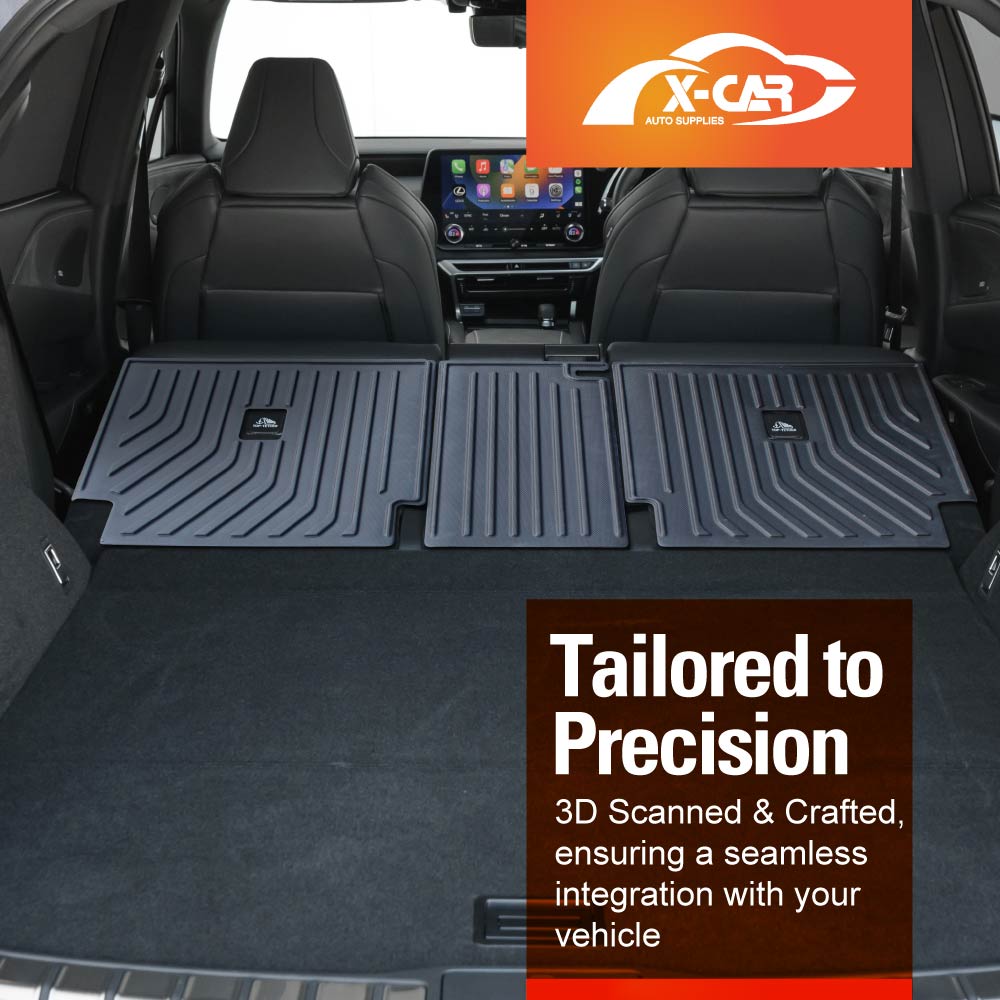 3D Floor Mats Boot Liner Set for Lexus RX350 RX350h RX500h 2022-Onwards All Weather Heavy Duty Cargo Kick Back Seat Protector Cover