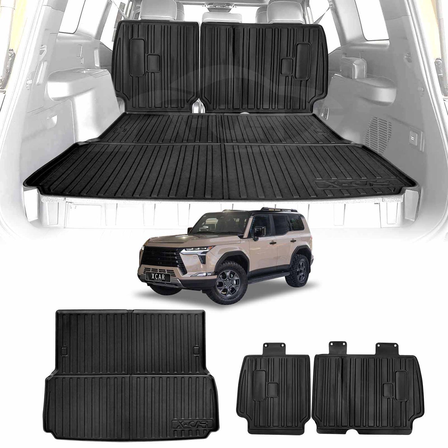 Boot Liner Back Seat Protector for Lexus GX 550 GX550 5 Seater 2024-Onwards All Weather Heavy Duty Cargo Car Trunk Kick Mats