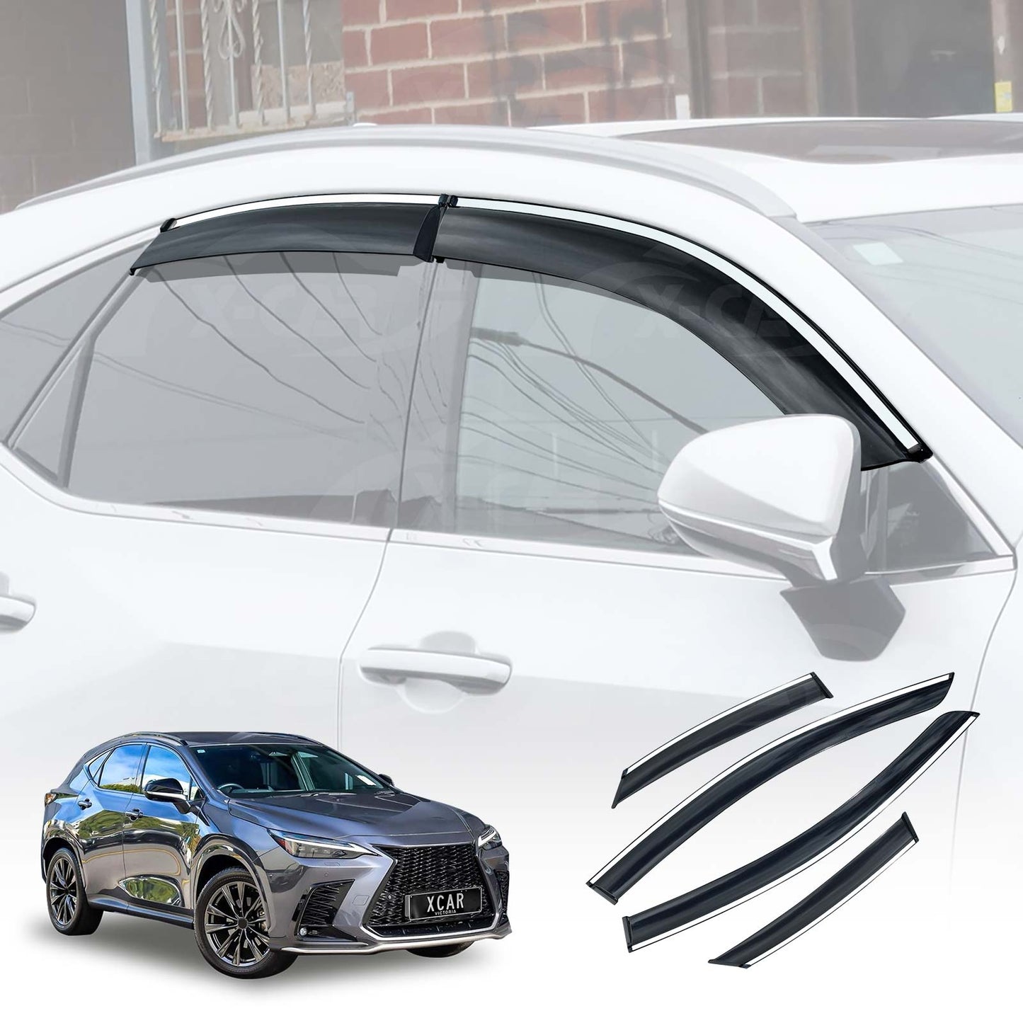 Weathershields for Lexus NX250 NX350 NX350h NX450h 2022-Onwards Car Weather Shields Wind Deflectors Window Sun Visor 4 Pcs