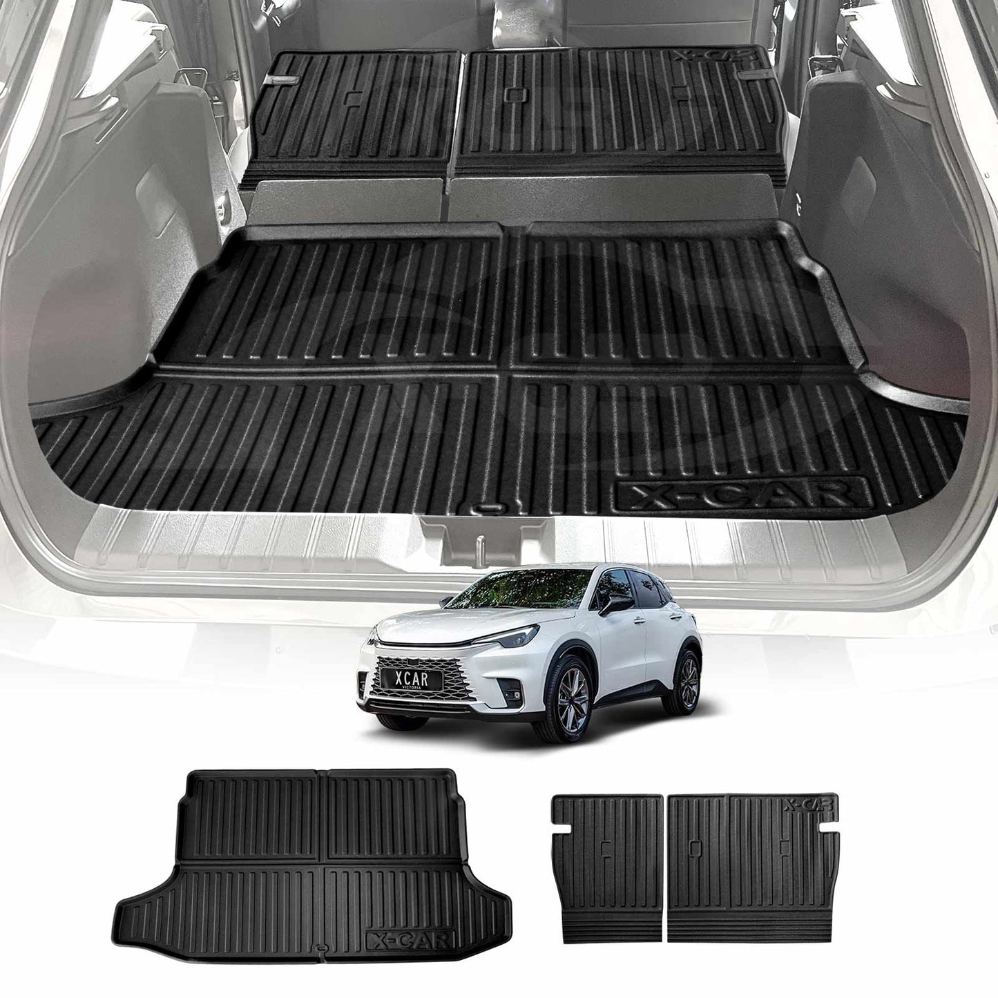 Boot Liner Kick Mats Set for Lexus LBX AWD 2024-Onwards All Weather Heavy Duty Cargo Car Trunk Back Seat Protector