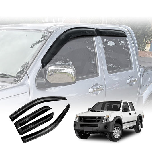 Weathershields for Isuzu D-MAX Dual Cab 2008-2012 Car Weather Shields Wind Deflectors Window Sun Visor 4-Piece Set