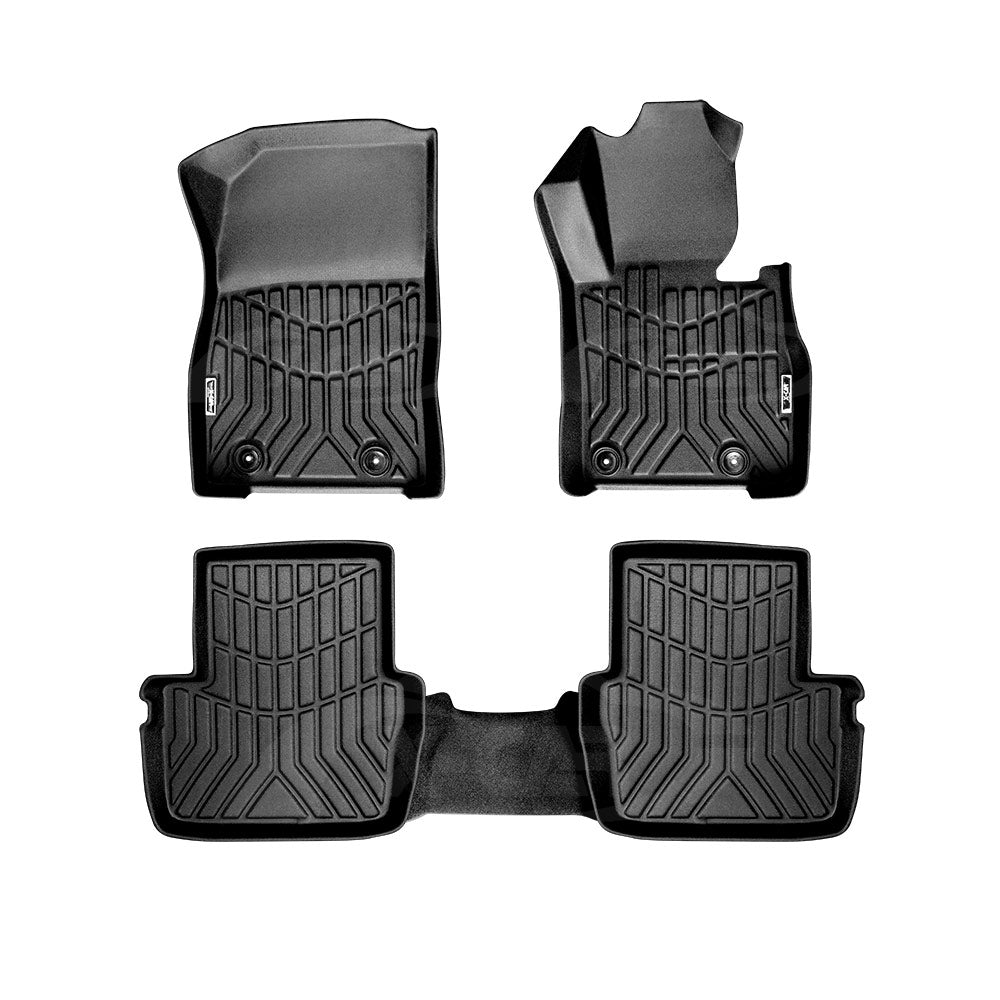 3D All-Weather Floor Mats for Mazda 2 Hatch & Sedan 2014-2025 DJ/DL Series Heavy Duty Customized Car Floor Liners Full Set Carpet