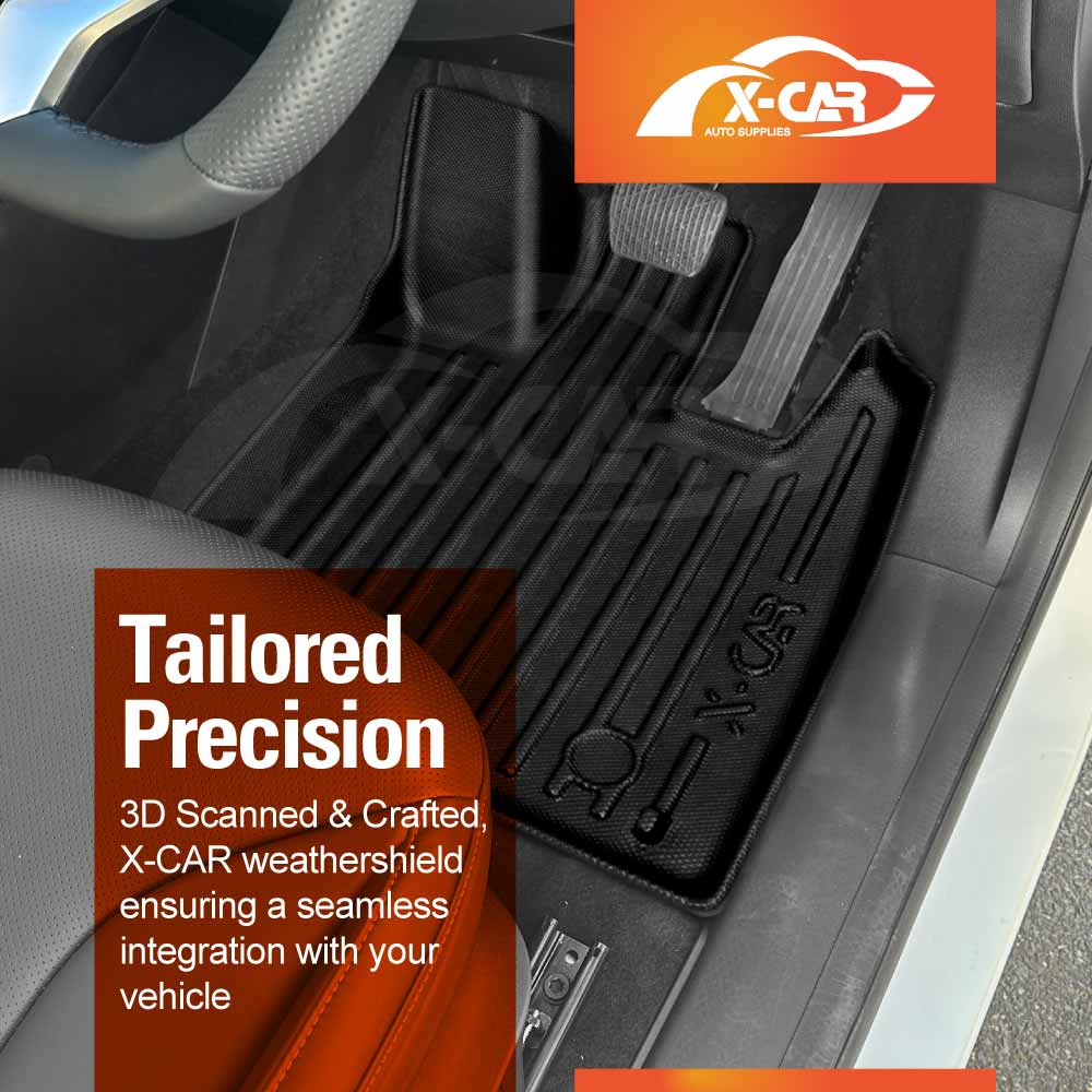 Floor Mats Boot Liner Set for MG HS AS33 Series 2024-Onwards All Weather Heavy Duty Cargo Kick Mats Back Seat Protector Cover