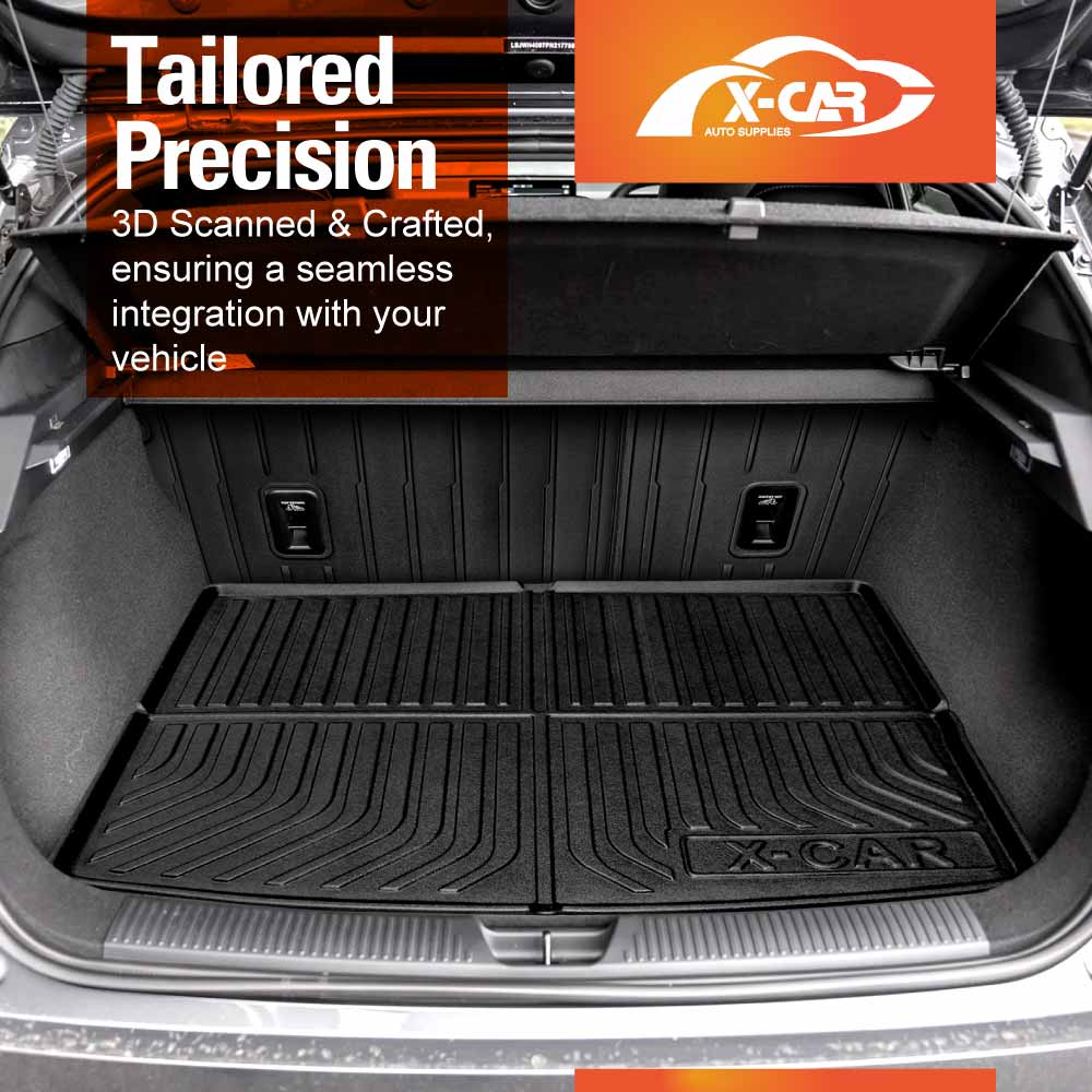 Floor Mats Boot Liner Set for MG MG4 2023-2025 All Weather Heavy Duty Cargo Kick Mats Back Seat Protector Cover