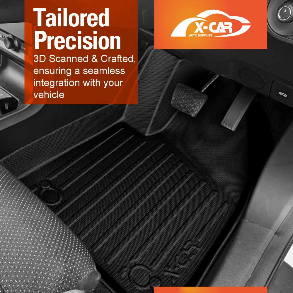 Floor Mats Boot Liner Set for MG MG4 2023-2025 All Weather Heavy Duty Cargo Kick Mats Back Seat Protector Cover