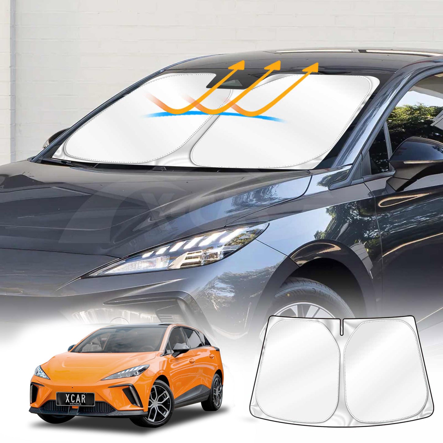 WindScreen Sun Shade for MG MG4 2023-2026 Blocks UV Rays Foldable Custom Wind Screen Sun Visor Protector