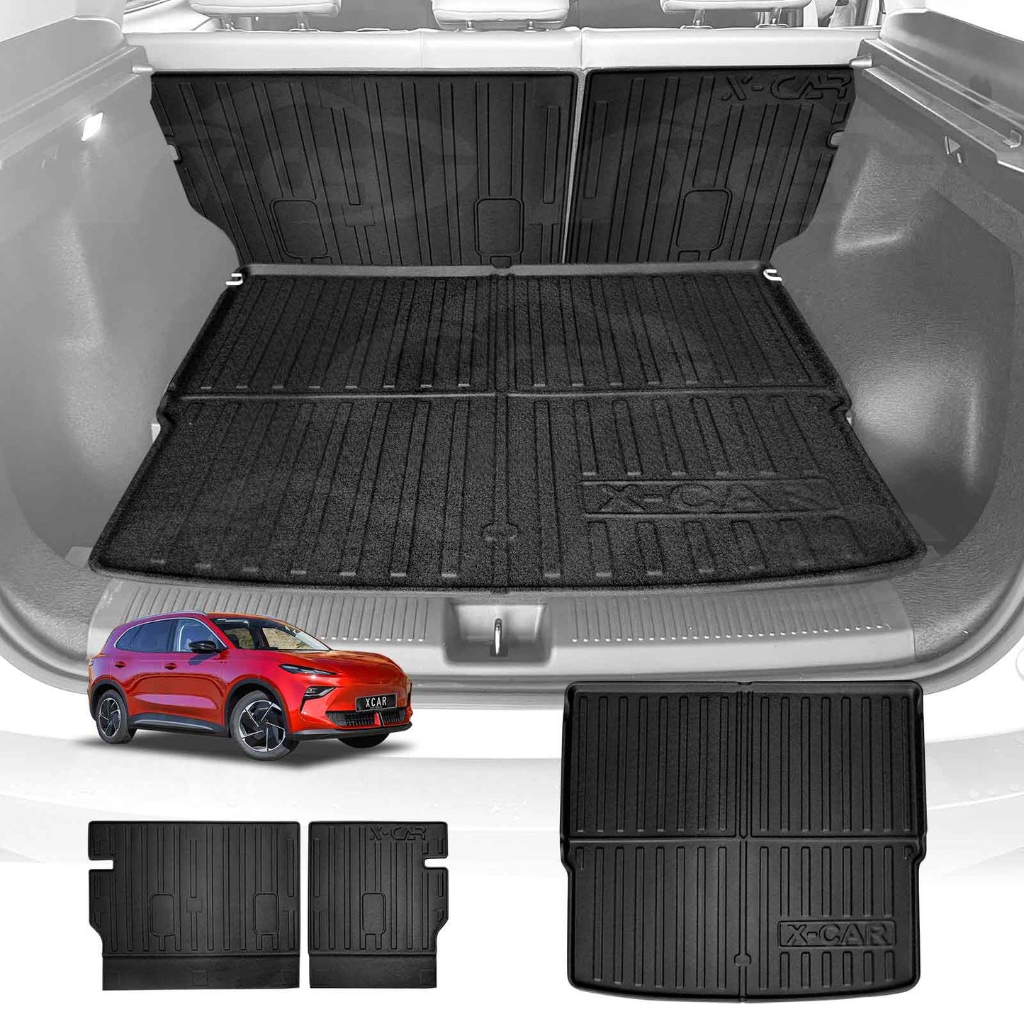 Boot Liners Kick Mats Set for MG MGS5 EV 2025-Onwards All Weather Heavy Duty Cargo Car Trunk Back Seat Protector