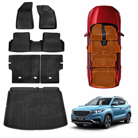 Floor Mat Boot Liner Back Seat Protector Combo for MG ZS/ZST 2018-2024 Heavy Duty Car Kick Mats Cover