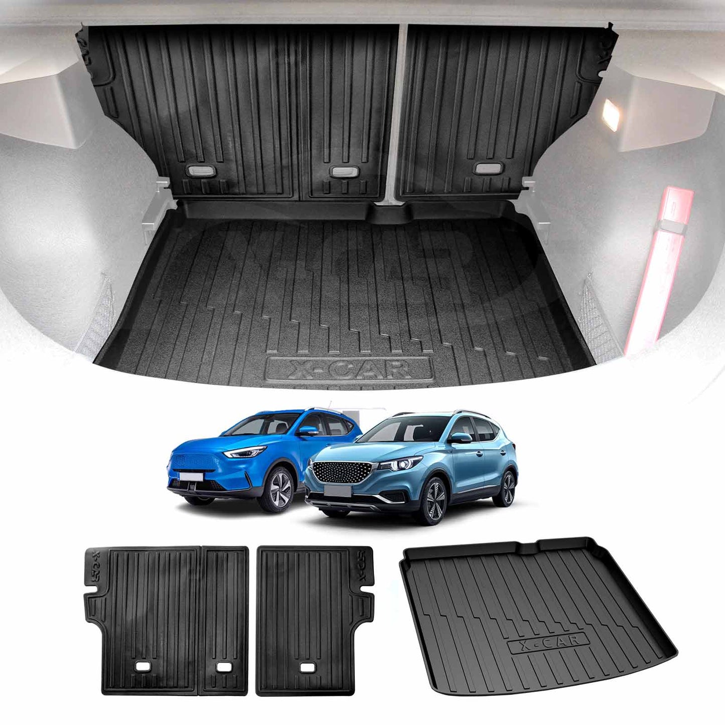 3D All Weather Boot Liner Back Seat Protector Combo for MG ZS/ZST/ZS EV 2018-2024 Heavy Duty Car Kick Mats Cover Cargo Trunk Mat