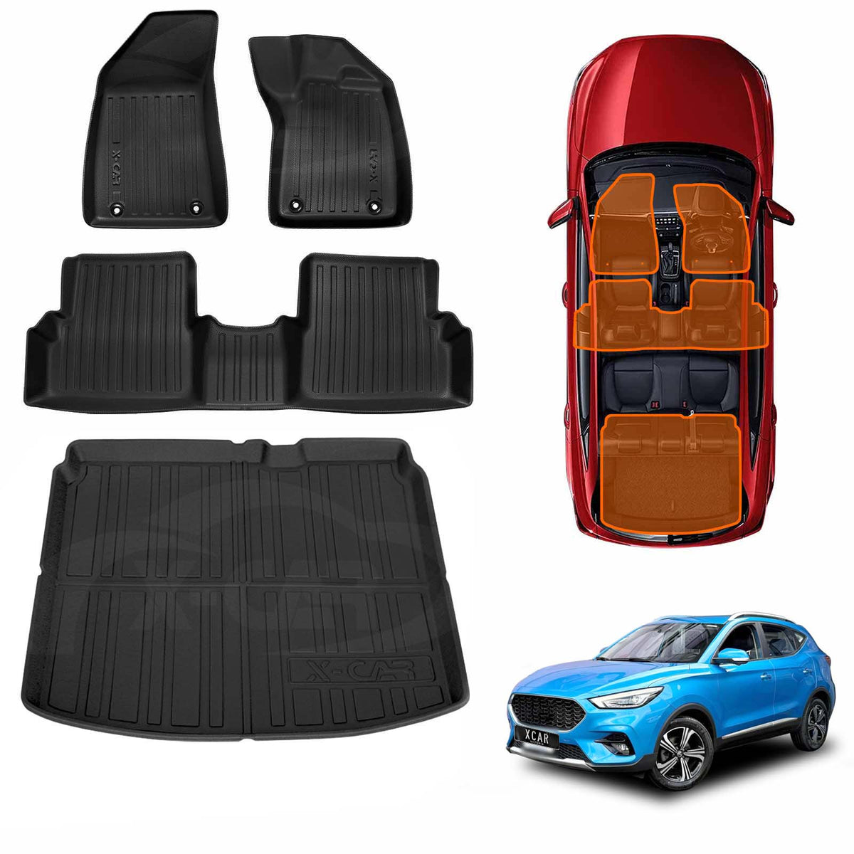 Floor Mats Boot Liner for MG ZST 2018-2025 All Weather Heavy Duty Cargo Car Trunk Luggage Tray