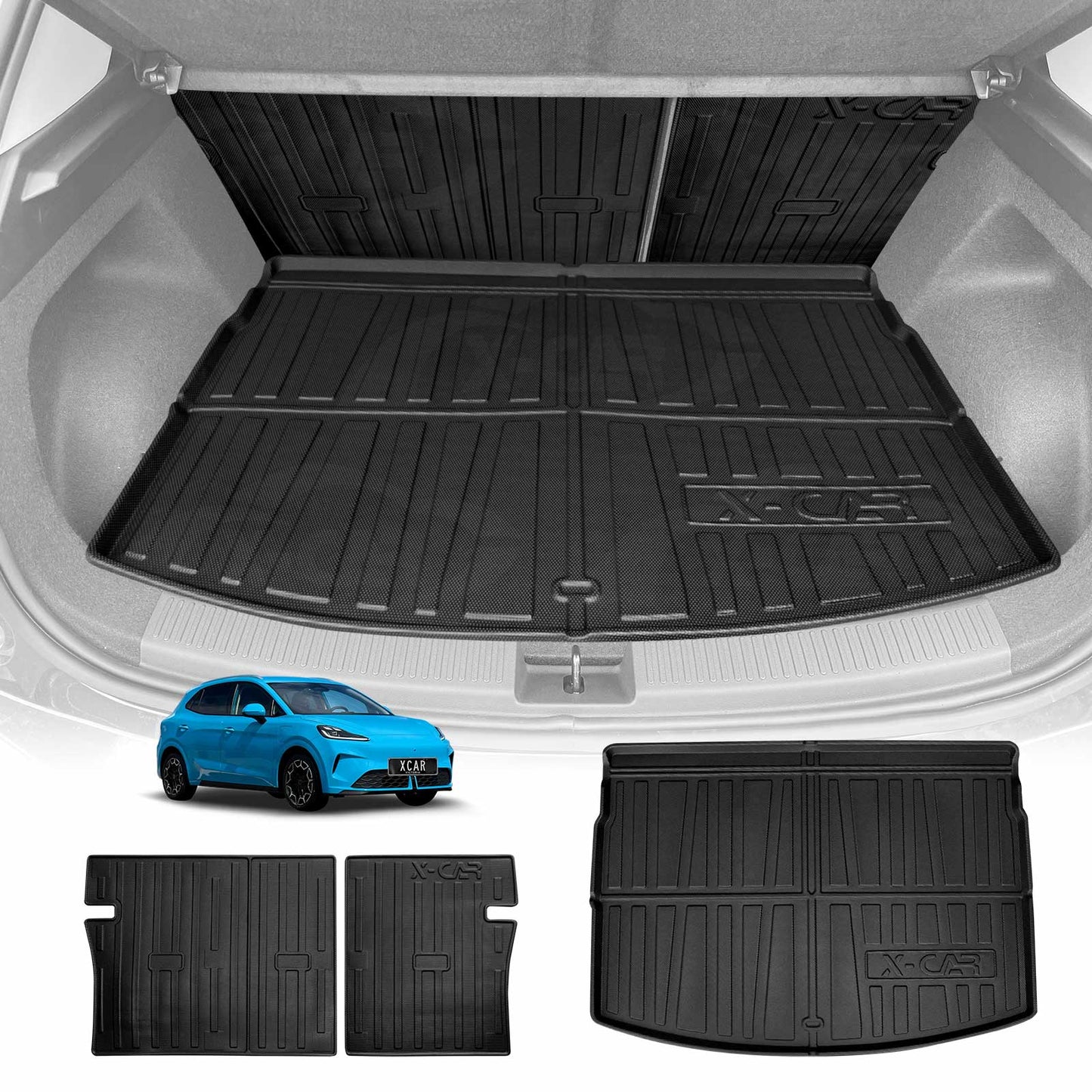 Boot Liner Kick Mats Set for MG MG4 EV Urban 2026-Onwards All Weather Heavy Duty Cargo Car Trunk Back Seat Protector