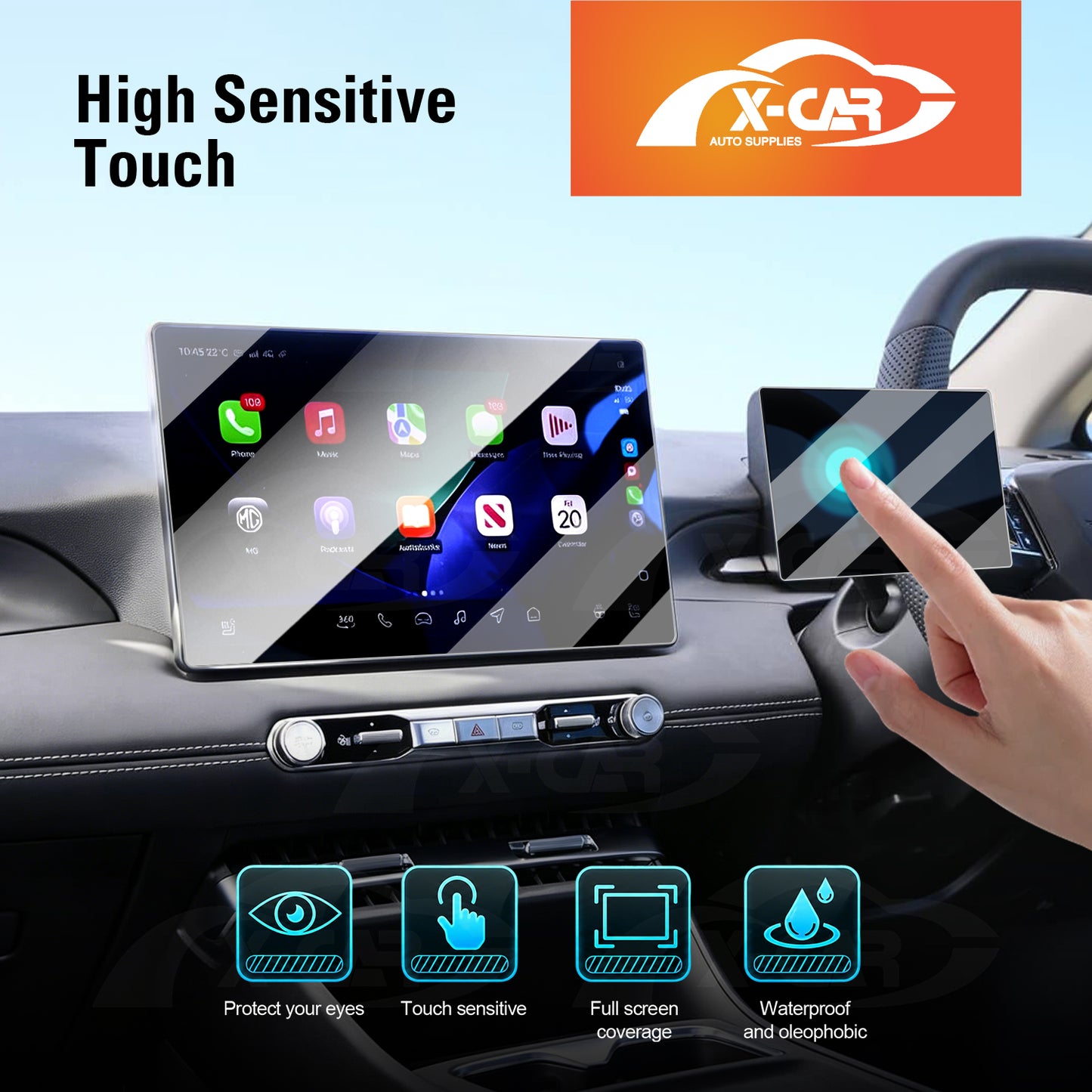 Tempered Glass Screen Protector Set for MG MG4 EV Urban 2026-Onwards Dash Centre Console Touchscreen Anti-Scratch Cover