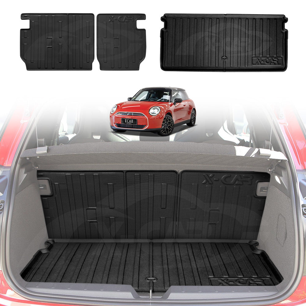 Boot Liner Set for Mini Cooper 3 Door 2024-Onwards Upper Level All Weather Heavy Duty Car Trunk Cargo Kick Mats Back Seat Protector