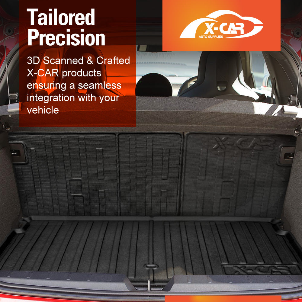 Boot Liner Set for Mini Cooper 3 Door 2024-Onwards Upper Level All Weather Heavy Duty Car Trunk Cargo Kick Mats Back Seat Protector
