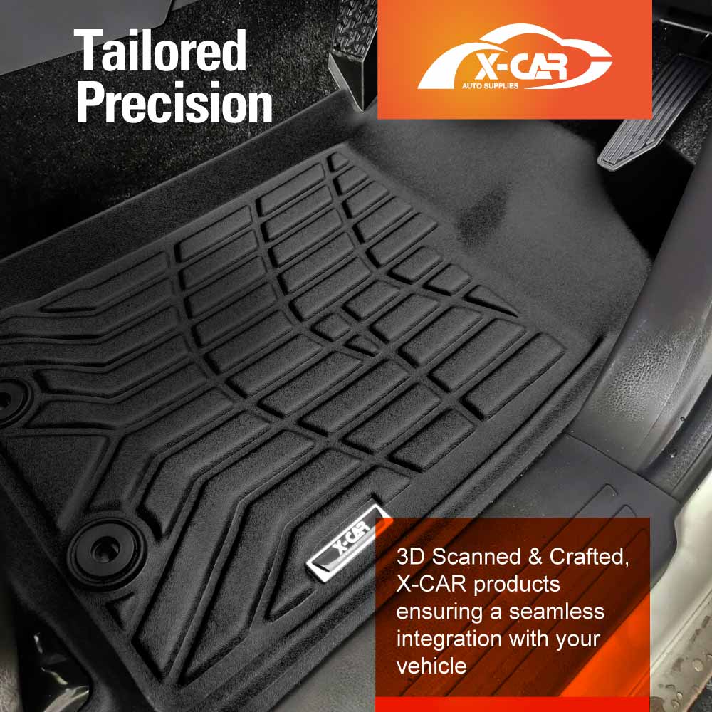 3D Floor Mats Boot Liners Set for Isuzu MU-X MUX 2013-2021 All Weather Heavy Duty Cargo Kick Mats Back Seat Protector Cover