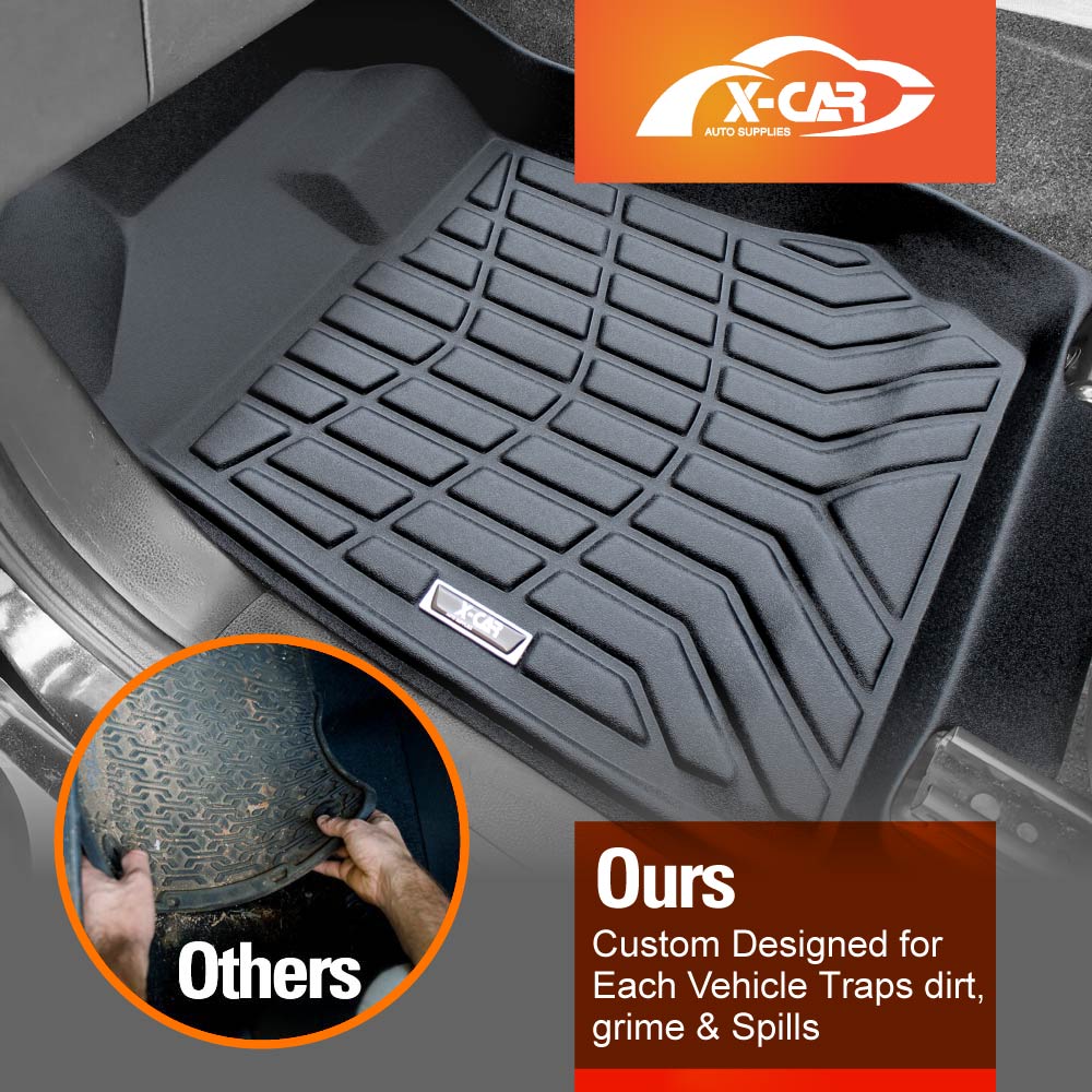 3D Floor Mats Boot Liners Set for Isuzu MU-X MUX 2013-2021 All Weather Heavy Duty Cargo Car Trunk Luggage Tray