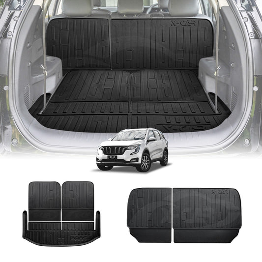 Boot Liners Kick Mats Set for Mahindra XUV700 2023-Onwards All Weather Heavy Duty Cargo Car Trunk Back Seat Protector