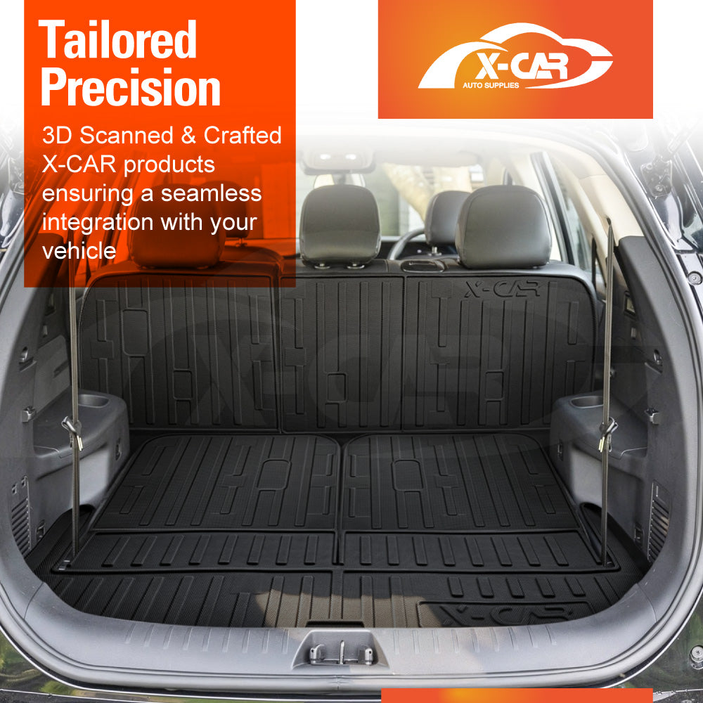 Boot Liners Kick Mats Set for Mahindra XUV700 2023-Onwards All Weather Heavy Duty Cargo Car Trunk Back Seat Protector