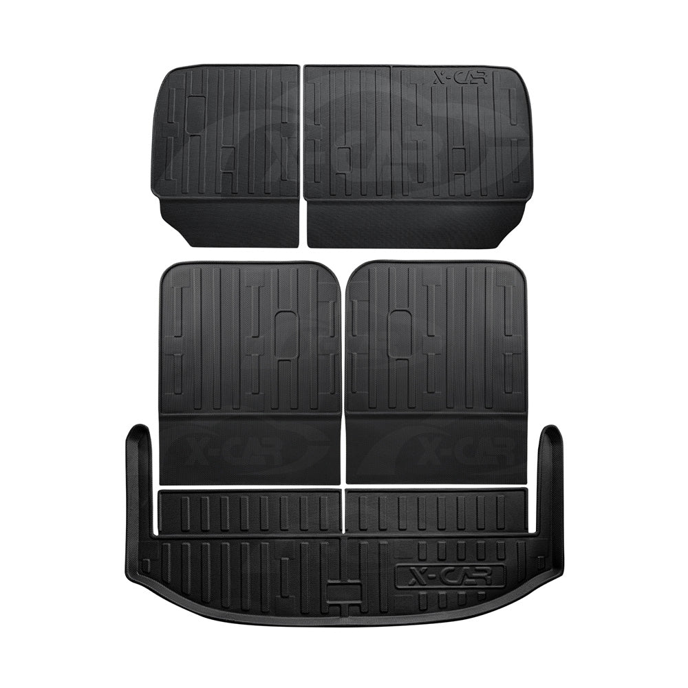 Boot Liners Kick Mats Set for Mahindra XUV700 2023-Onwards All Weather Heavy Duty Cargo Car Trunk Back Seat Protector