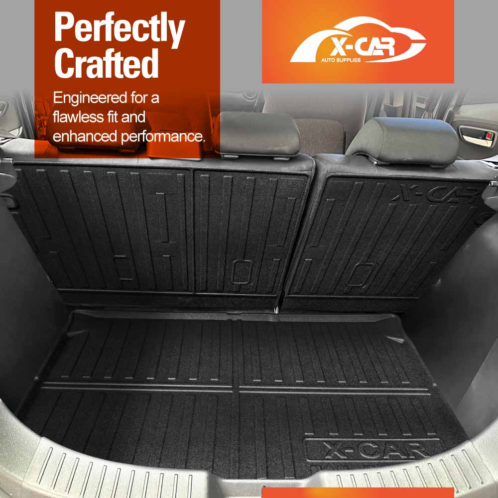 3D Floor Mats Boot Liner Set for Mazda 2 Hatch 2014-2025 DJ Series  All Weather Heavy Duty Cargo Kick Mats Back Seat Protector Cover