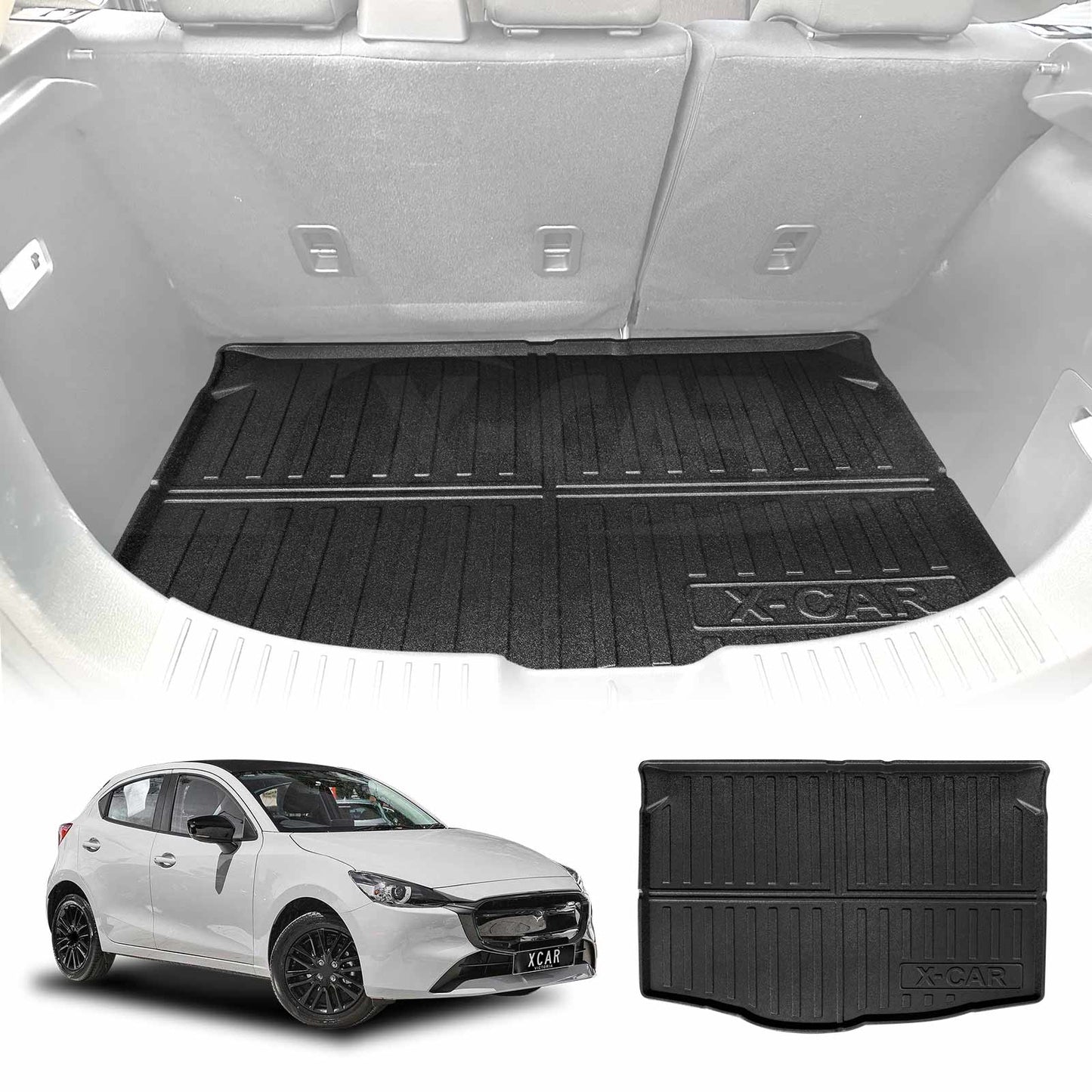 Boot Liner for Mazda 2 Hatch 2014-Onwards DJ Series All Weather Heavy Duty Cargo Trunk Mat Luggage Tray