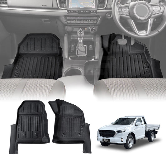 3D Floor Mats for Mazda BT-50 BT50 Single Cab TF Series 2020-Onwards Heavy Duty All Weather Car Mats Carpet Liner Set Car Accessories