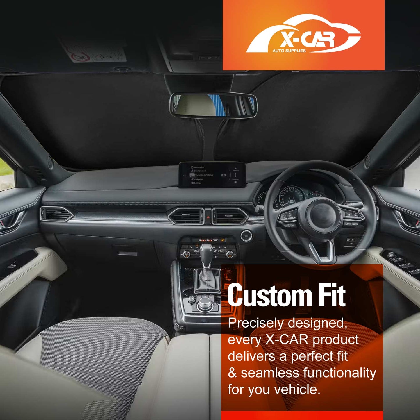 WindScreen Sun Shade for Mazda CX-8 CX8 SUV 2018 2019 2020 2021 2022 2023 2024 Blocks UV Rays Foldable Custom Sun Visor Protector