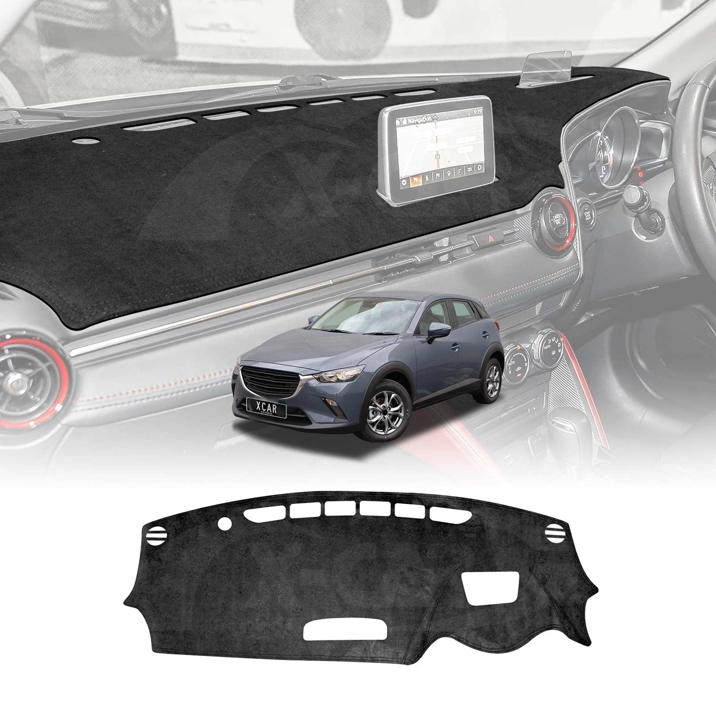 Dash Mat for Mazda CX-3 CX3 With HUD 2015-Onwards Non-Slip Microfiber Pad Interior Accessories
