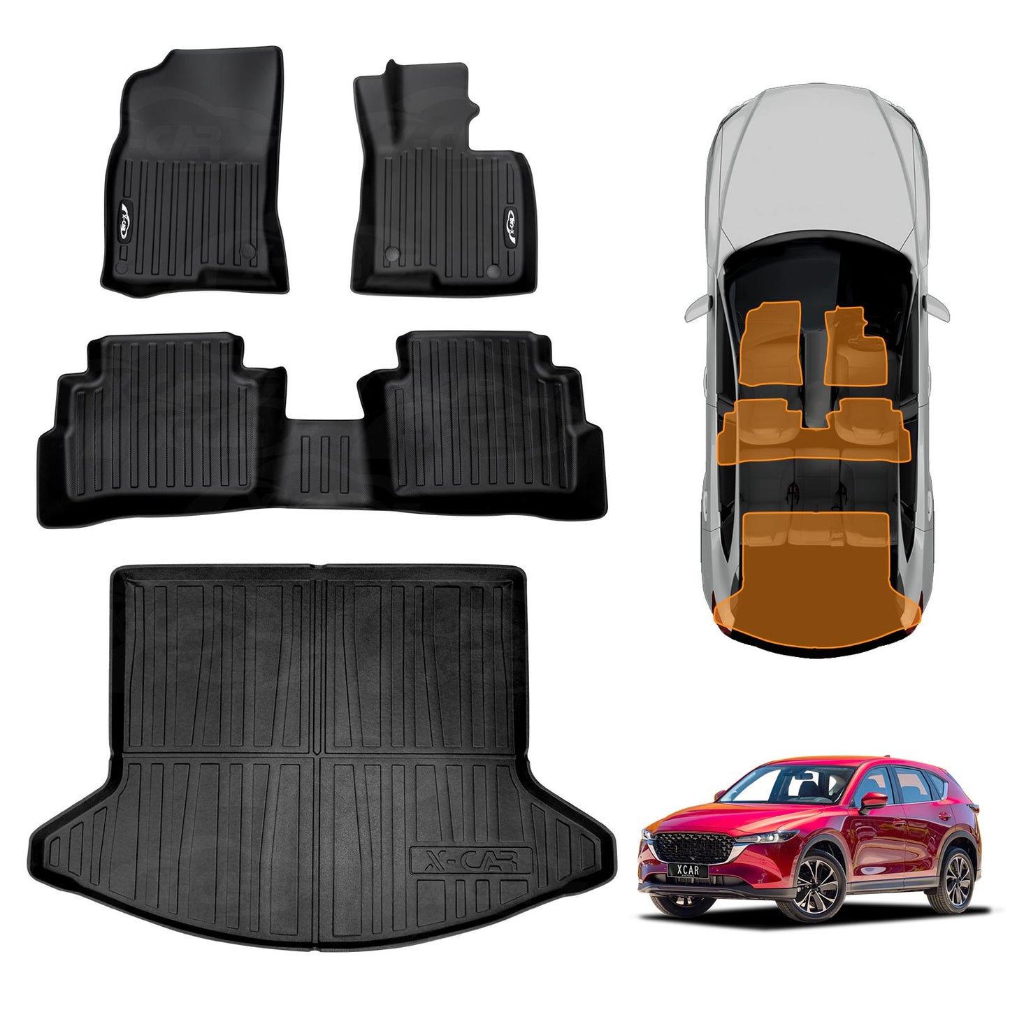 3D Floor Mats Boot Liner for Mazda CX5 CX-5 2017-2026 All Weather Heavy Duty Cargo Car Trunk Luggage Tray Acessories