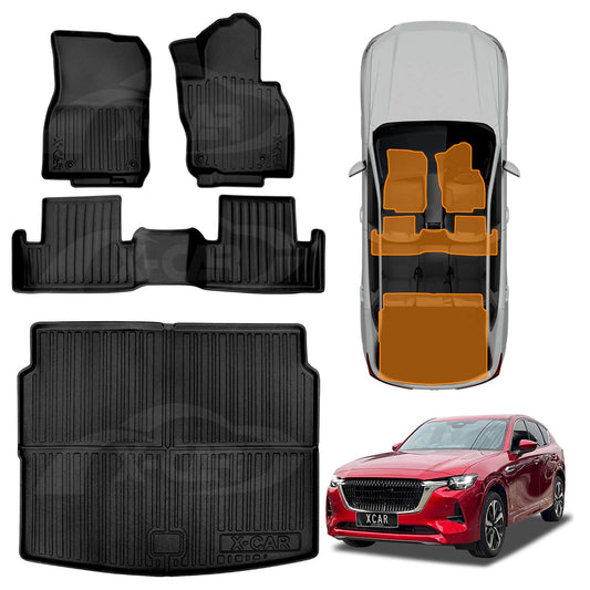 3D All-Weather Floor Mat Boot Liner Carpet for Mazda CX-60 CX60 2023-2025 Heavy Duty Customized Car Floor Liners Full Set Carpet