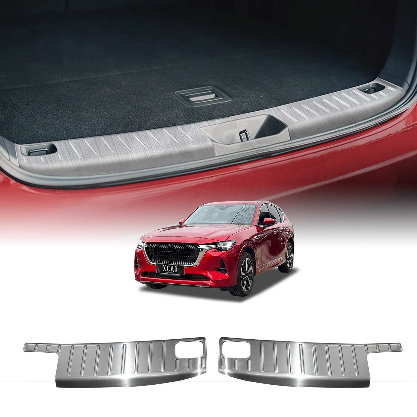 Rear Bumper Guard for Mazda CX-60 CX60 2023-Onwards Silver Boot Trunk Step Panel Protector Plate Accessories