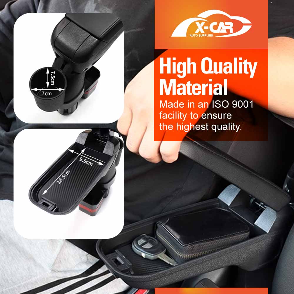 Central Armrest Storage Box with Cup Holder for Mazda 2 Hatch & Sedan 2014-Onwards DJ/DL Arm Rest Car Interior Accessories