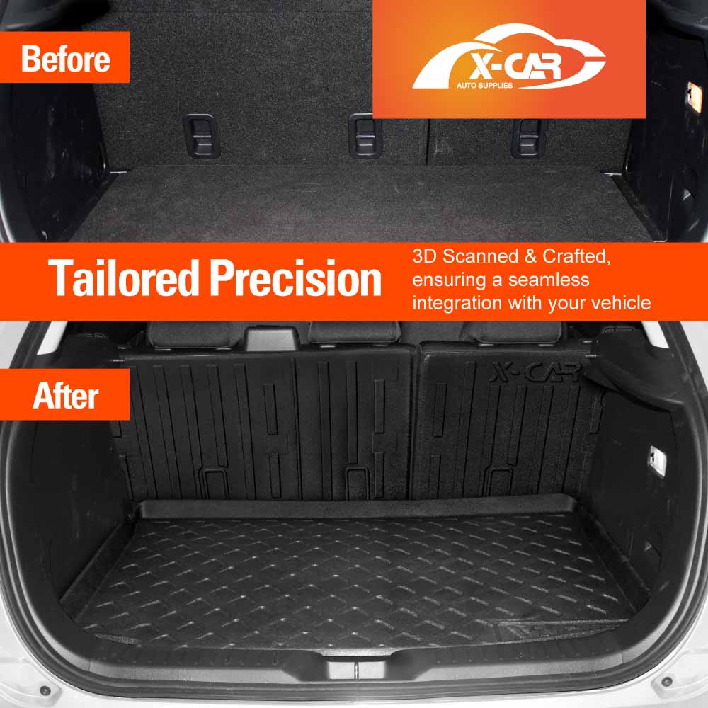 3D Floor Mats Boot Liner Set for Mazda CX-3 CX3 2015-Onwards All Weather Heavy Duty Cargo Kick Mats Back Seat Protector Cover