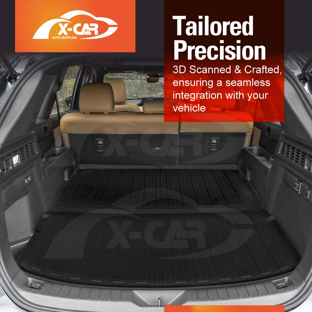 3D Floor Mats Boot Liner Set for Mazda CX-70 CX70 2024-Onwards All Weather Heavy Duty Cargo Kick Mats Back Seat Protector Cover