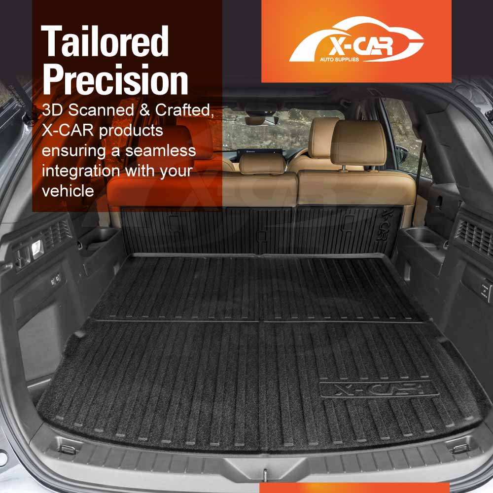 3D Floor Mats Boot Liner Set for Mazda CX-70 CX70 2024-Onwards All Weather Heavy Duty Cargo Kick Mats Back Seat Protector Cover