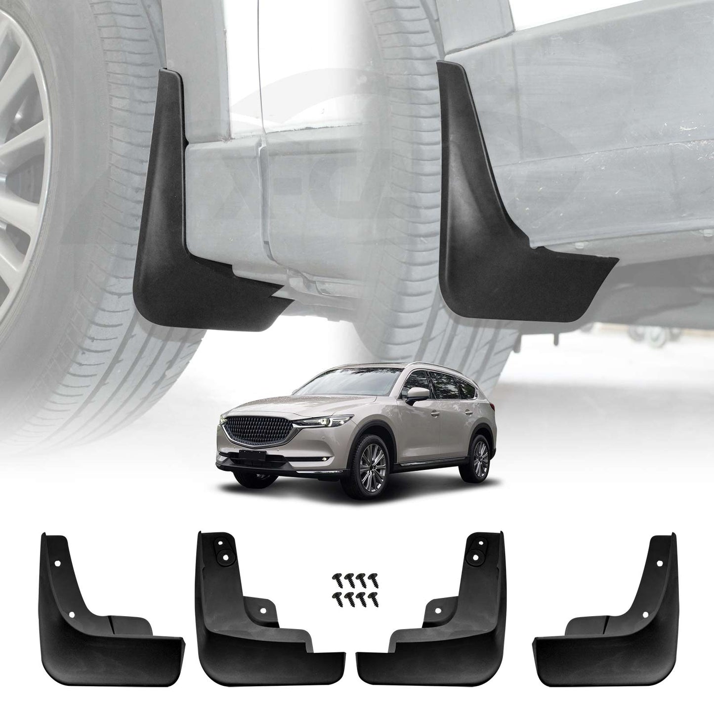 Mud Flaps Splash Guards for Mazda CX-8 CX8 2018-2024 Mudguard Fender Front and Rear Set of 4