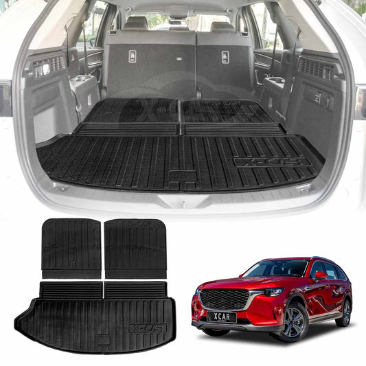 3 Pcs Boot Liners for Mazda CX-80 CX80 2024-Onwards All Weather Heavy Duty Cargo Trunk Cover Mat Luggage Tray Car Accessories