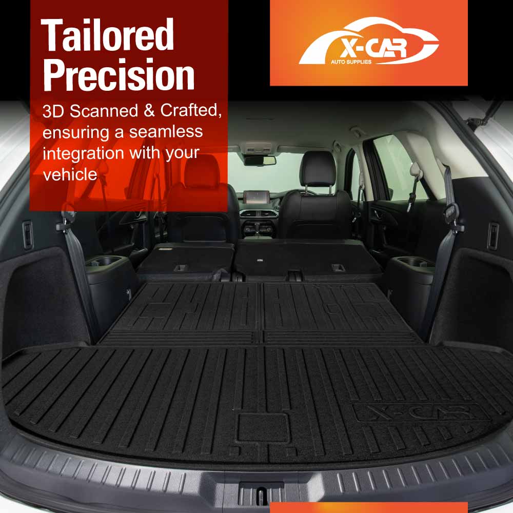 3D Floor Mats Boot Liners Set for Mazda CX-9 CX9 2016-Onwards All Weather Heavy Duty Cargo Car Trunk Luggage Tray